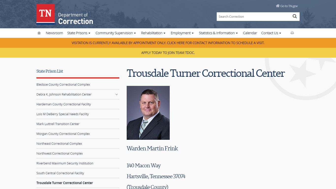 Trousdale Turner Correctional Center - TN.gov