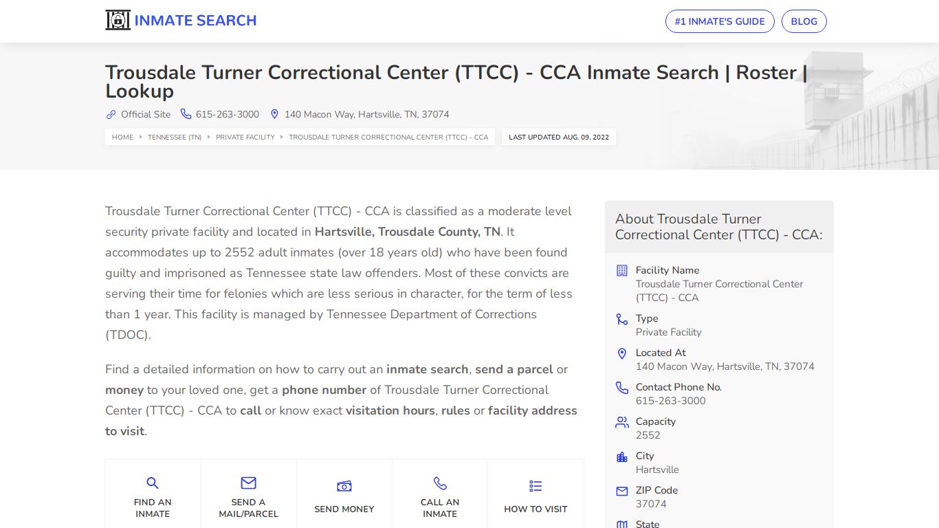 Trousdale Turner Correctional Center (TTCC) - CCA Inmate ...