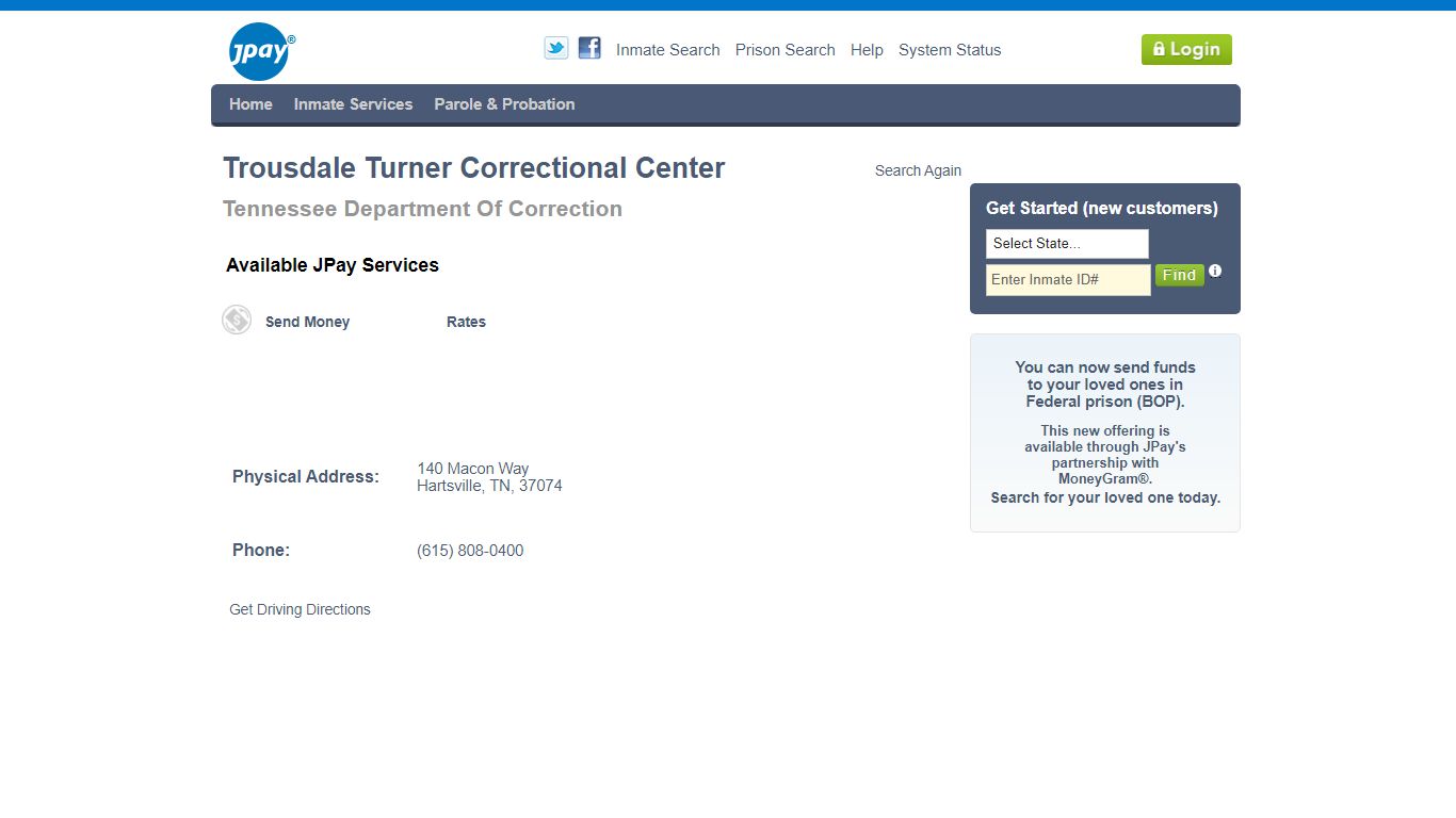 Trousdale Turner Correctional Center - JPay, Inc.